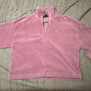 Zip up ribbed sweatshirt